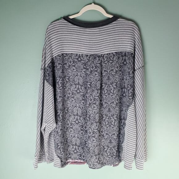 Sugarfox Womens Chasing Dreams Contrast Print Dolman Boho Top See Measurements - Picture 2 of 5